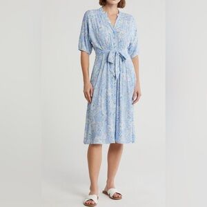 Lucky Brand Smocked Asymmetric Shirtdress